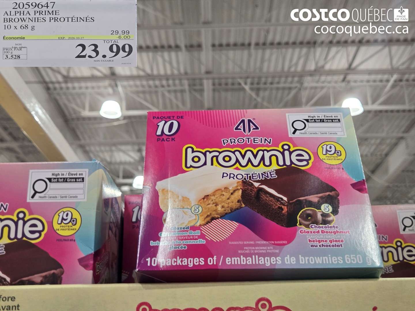 2059647 ALPHA PRIME BROWNIES PROTÉINÉS ($6.00 INSTANT SAVINGS EXPIRES ON 2026-10-27) $23.99