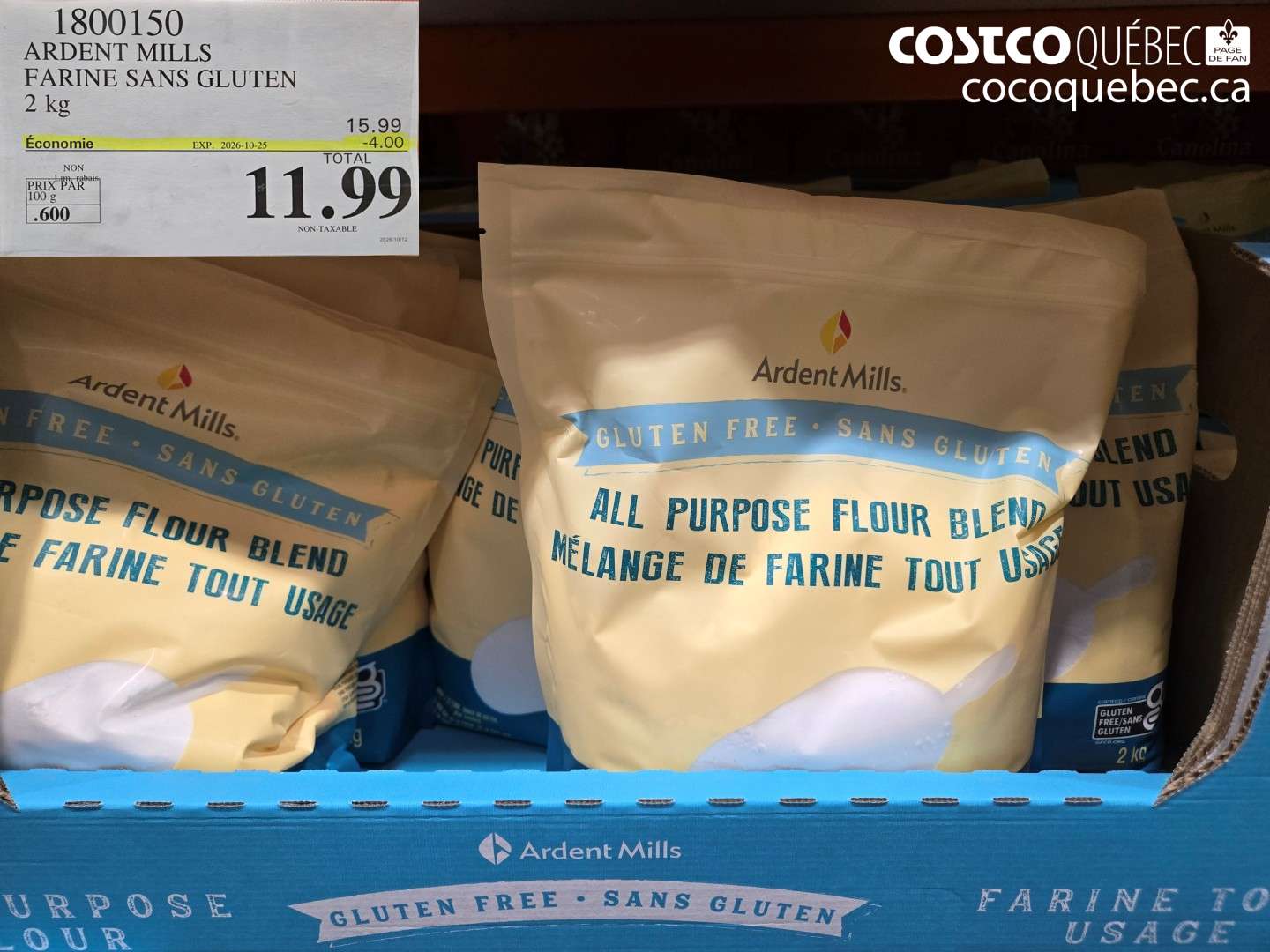 1800150 ARDENT MILLS FARINE SANS GLUTEN ($4.00 INSTANT SAVINGS EXPIRES ON 2026-10-25) $11.99