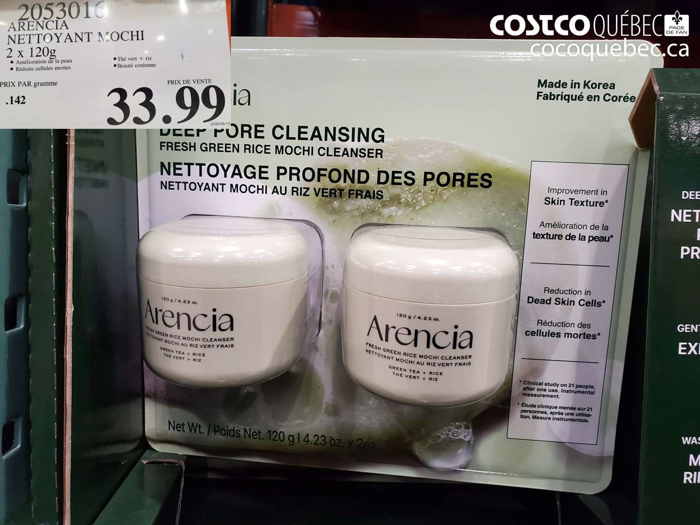 2053016 ARENCIA NETTOYANT MOCHI 2 X 120G $33.99