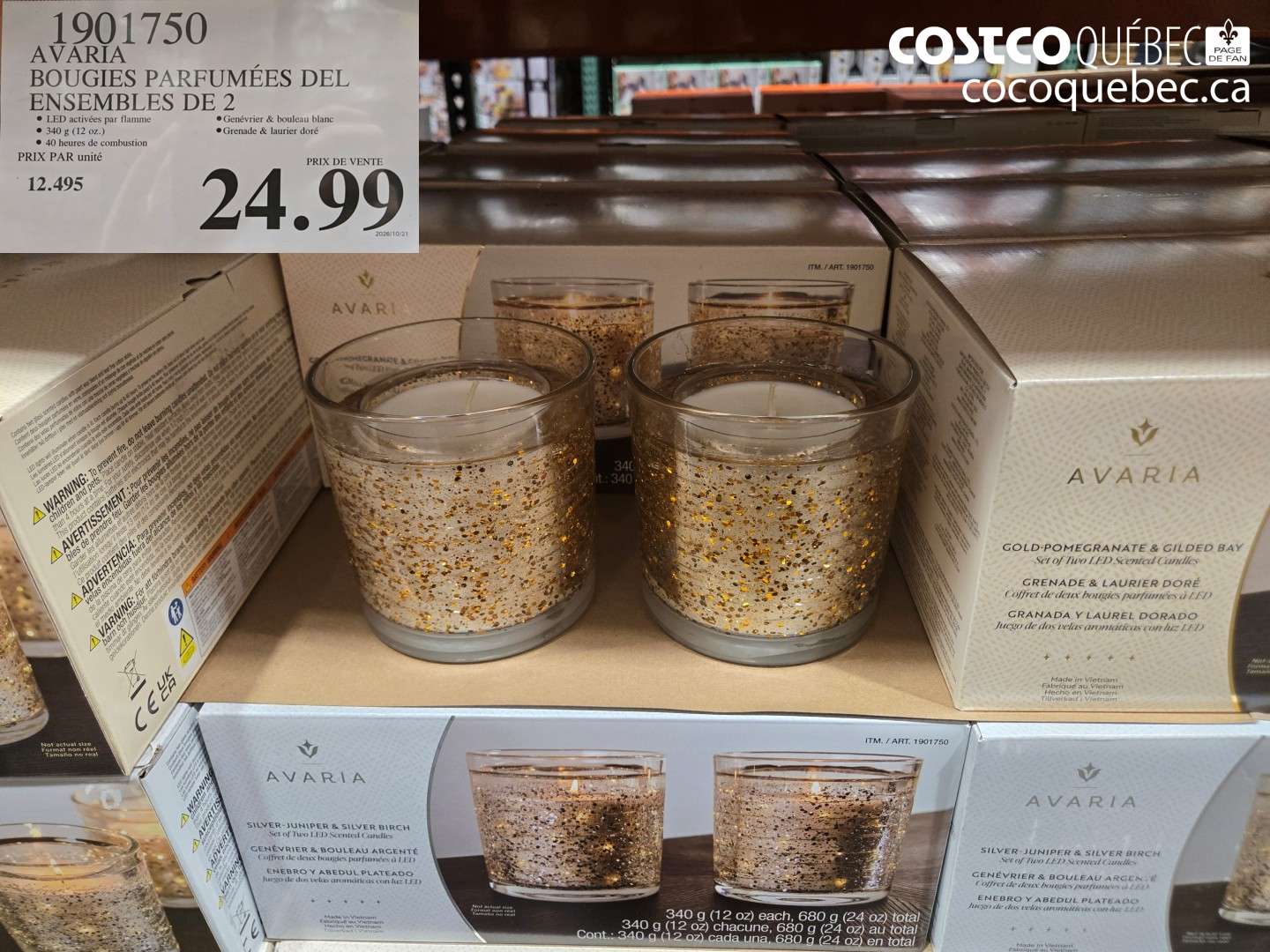 1901750 AVARIA BOUGIES PARFUMÉES DEL ENSEMBLES DE 2 $24.99