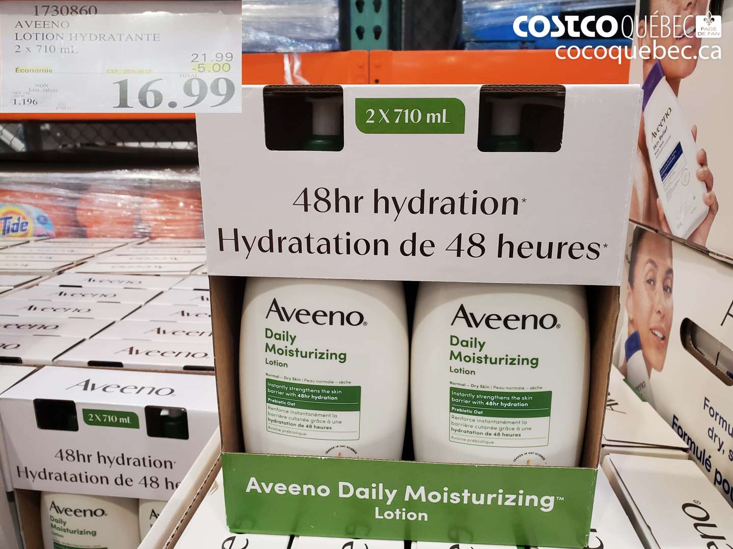 1730860 AVEENO LOTION HYDRATANTE ($5.00 INSTANT SAVINGS EXPIRES ON 2026-10-25) $16.99