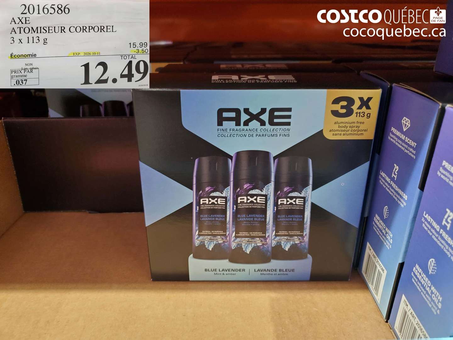 2016586 AXE ATOMISEUR CORPOREL ($3.50 INSTANT SAVINGS EXPIRES ON 2026-10-11) $12.49