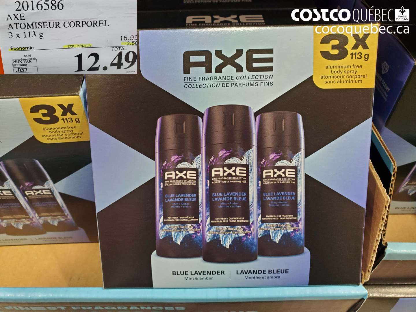 2016586 AXE ATOMISEUR CORPOREL ($3.50 INSTANT SAVINGS EXPIRES ON 2026-10-11) $12.49