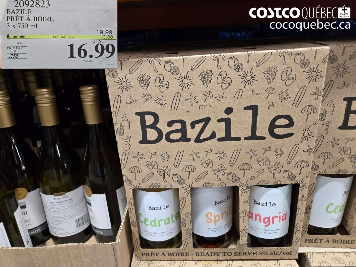 2092823 BAZILE PRÊT À BOIRE ($3.00 INSTANT SAVINGS EXPIRES ON 2026-11-29) $16.99