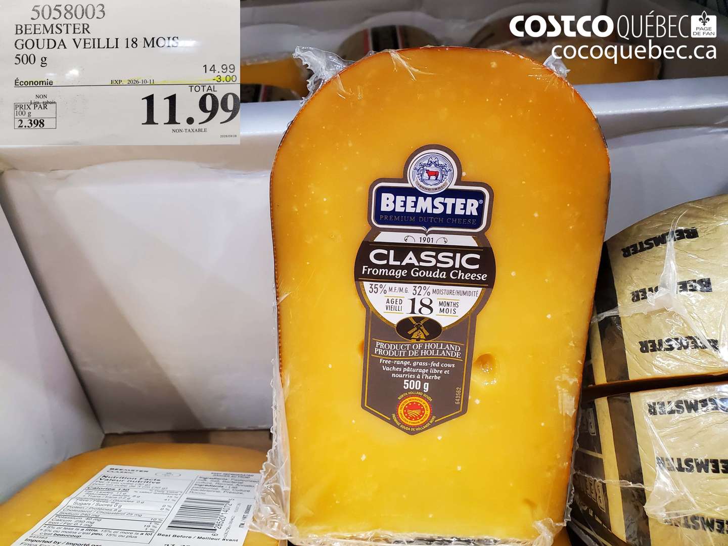5058003 BEEMSTER GOUDA VEILLI 18 MOIS ($3.00 INSTANT SAVINGS EXPIRES ON 2026-10-11) $11.99