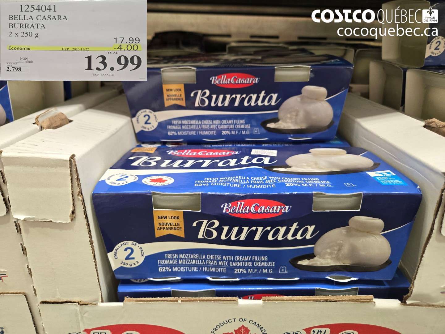 1254041 BELLA CASARA BURRATA ($4.00 INSTANT SAVINGS EXPIRES ON 2026-11-22) $13.99