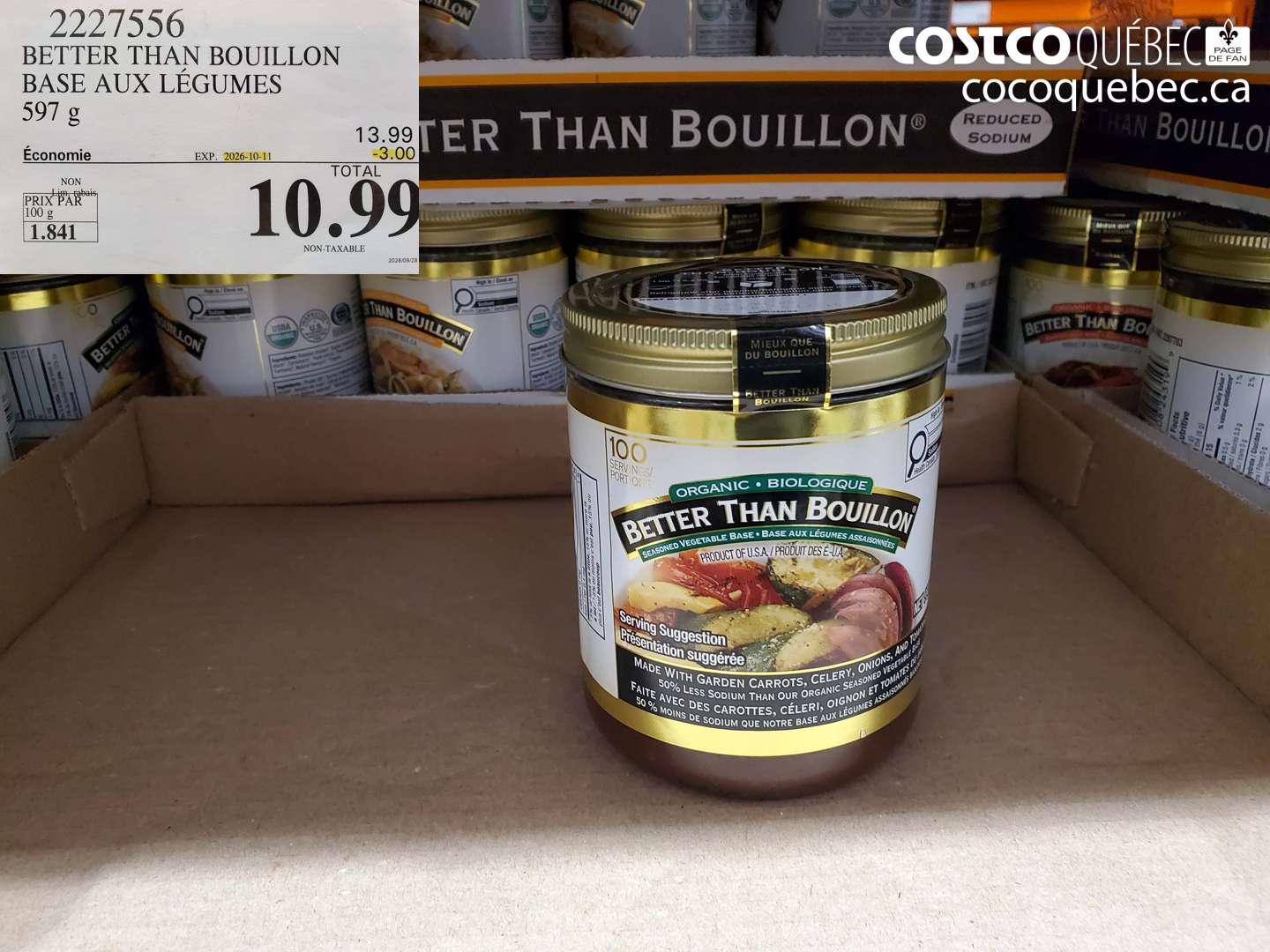 2227556 BETTER THAN BOUILLON BASE AUX LÉGUMES ($3.00 INSTANT SAVINGS EXPIRES ON 2026-10-11) $10.99