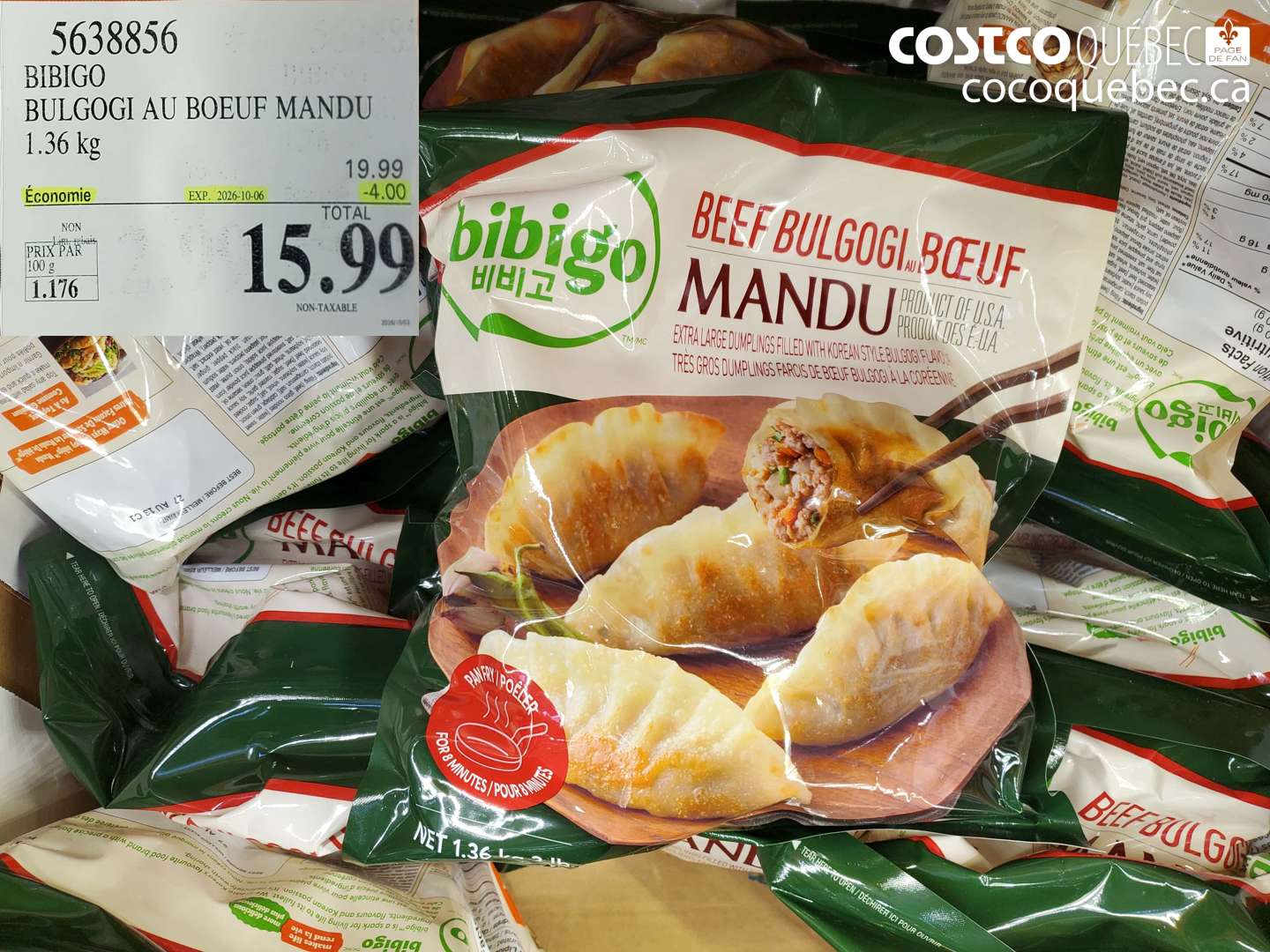 5638856 BIBIGO BULGOGI AU BOEUF MANDU ($4.00 INSTANT SAVINGS EXPIRES ON 2026-10-06) $15.99