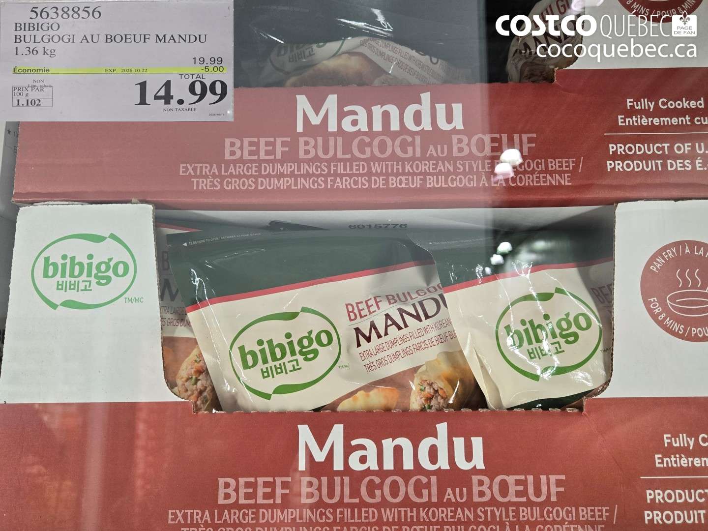 5638856 BIBIGO BULGOGI AU BOEUF MANDU ($5.00 INSTANT SAVINGS EXPIRES ON 2026-10-22) $14.99