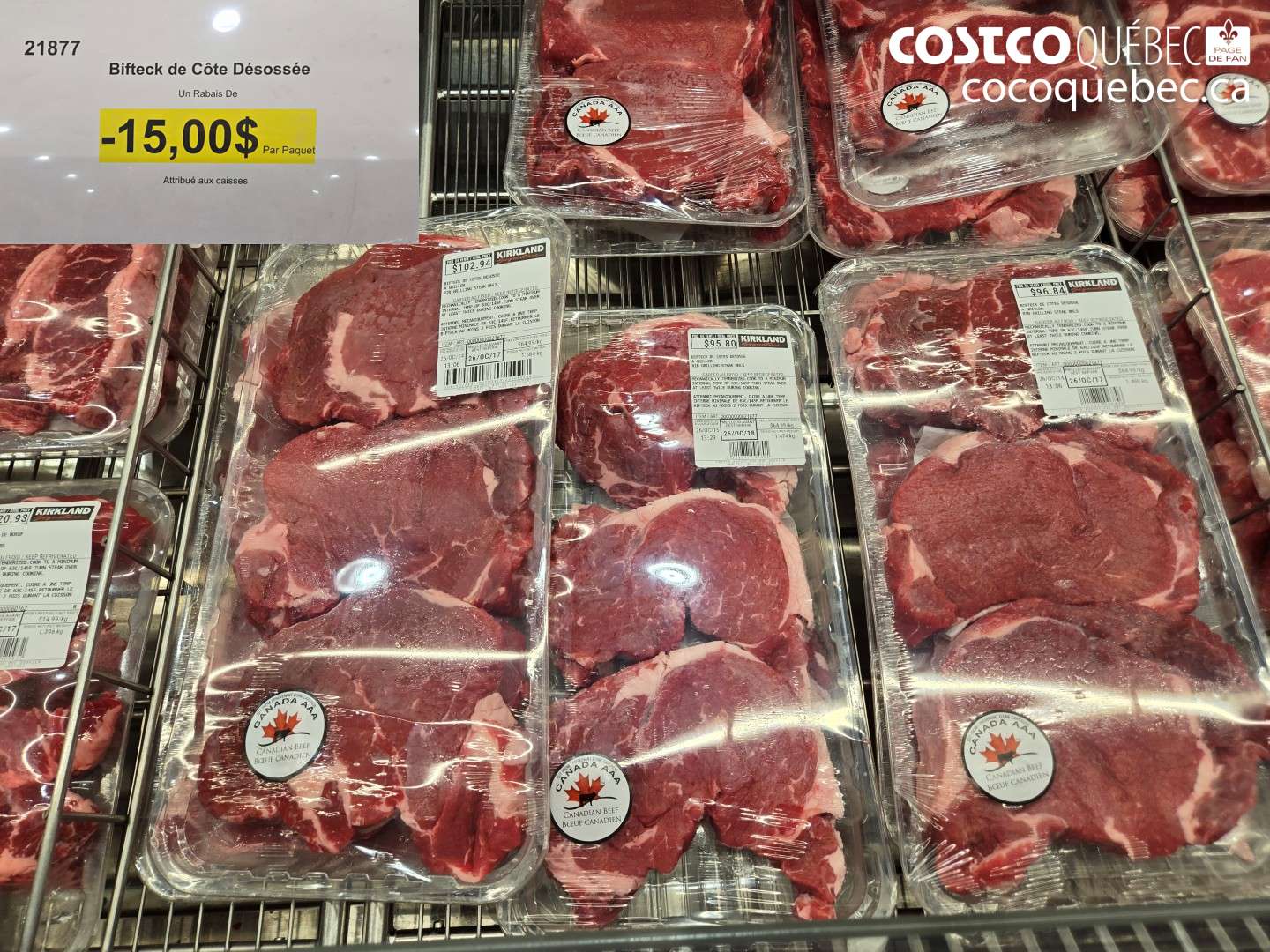 21877 BIFTECK DE CÔTE DÉSOSSÉE ($15.00 INSTANT SAVINGS)