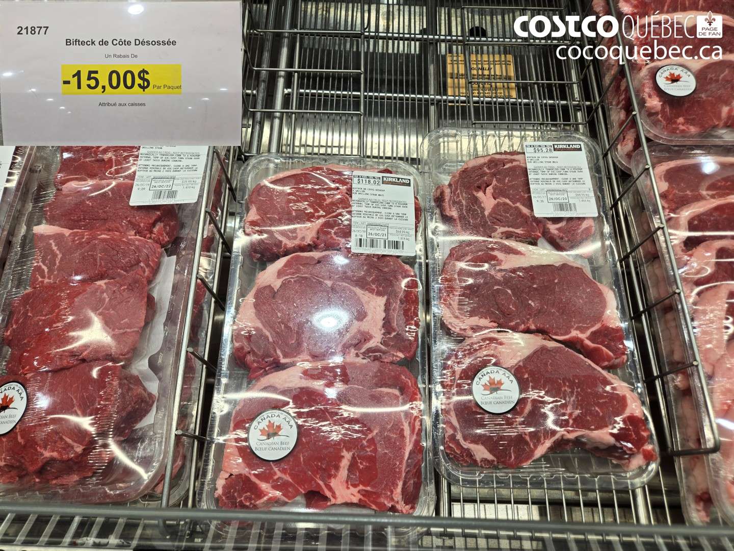 21877 BIFTECK DE CÔTE DÉSOSSÉE ($15.00 INSTANT SAVINGS)