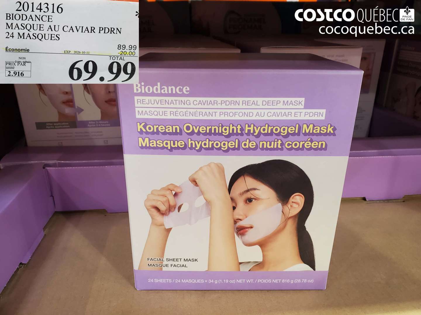 2014316 BIODANCE MASQUE AU CAVIAR PDRN 24 MASQUES ($20.00 INSTANT SAVINGS EXPIRES ON 2026-10-11) $69.99