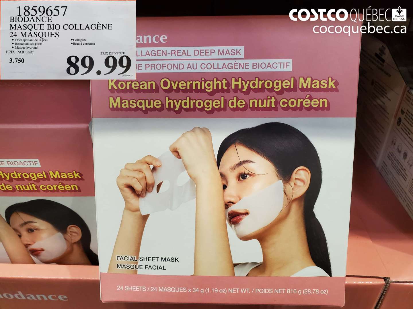 1859657 BIODANCE MASQUE BIO COLLAGÈNE 24 MASQUES $89.99