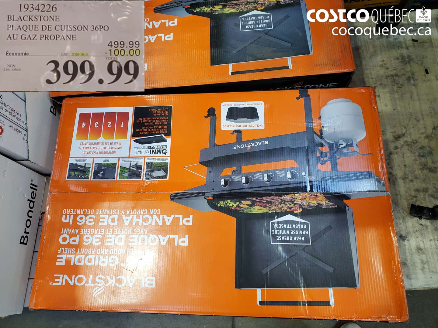 1934226 BLACKSTONE PLAQUE DE CUISSON 36PO AU GAZ PROPANE ($100.00 INSTANT SAVINGS EXPIRES ON 2026-10-11) $399.99