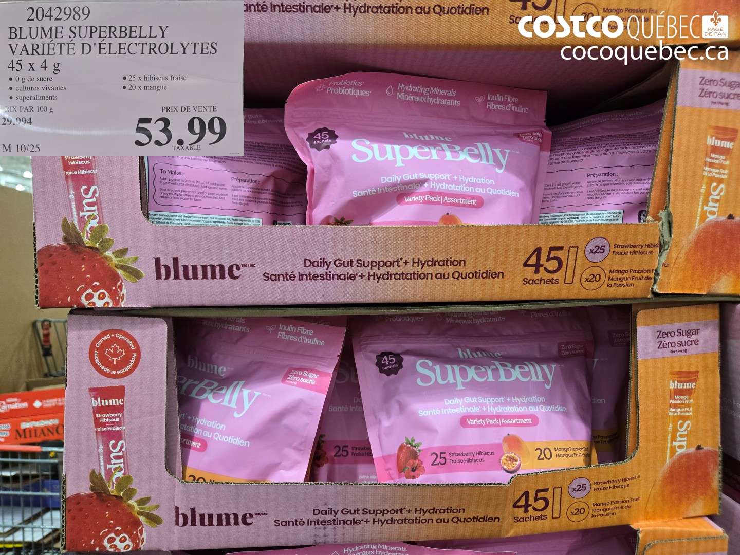 2042989 BLUME SUPERBELLY VARIÉTÉ D'ÉLECTROLYTES 45 X 4 G $53.99