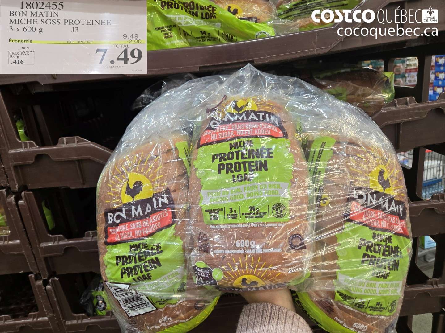 1802455 BON MATIN MICHE SGSS PROTEINEE ($2.00 INSTANT SAVINGS EXPIRES ON 2026-11-01) $7.49