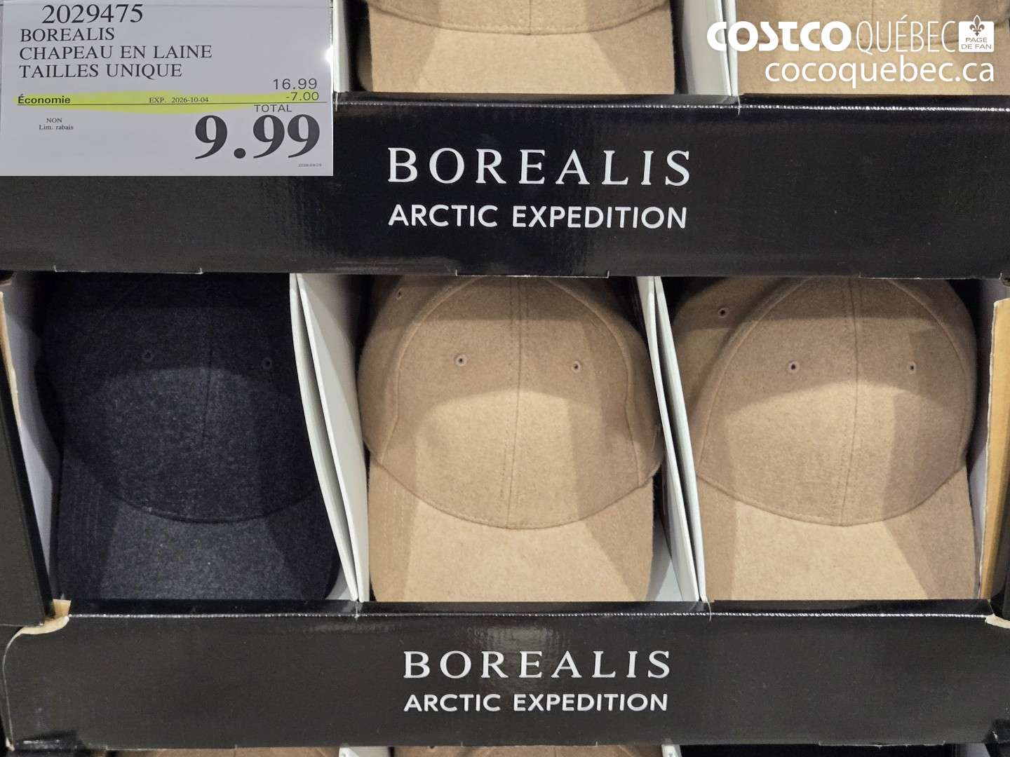 2029475 BOREALIS CHAPEAU EN LAINE TAILLES UNIQUE ($7.00 INSTANT SAVINGS EXPIRES ON 2026-10-04) $9.99