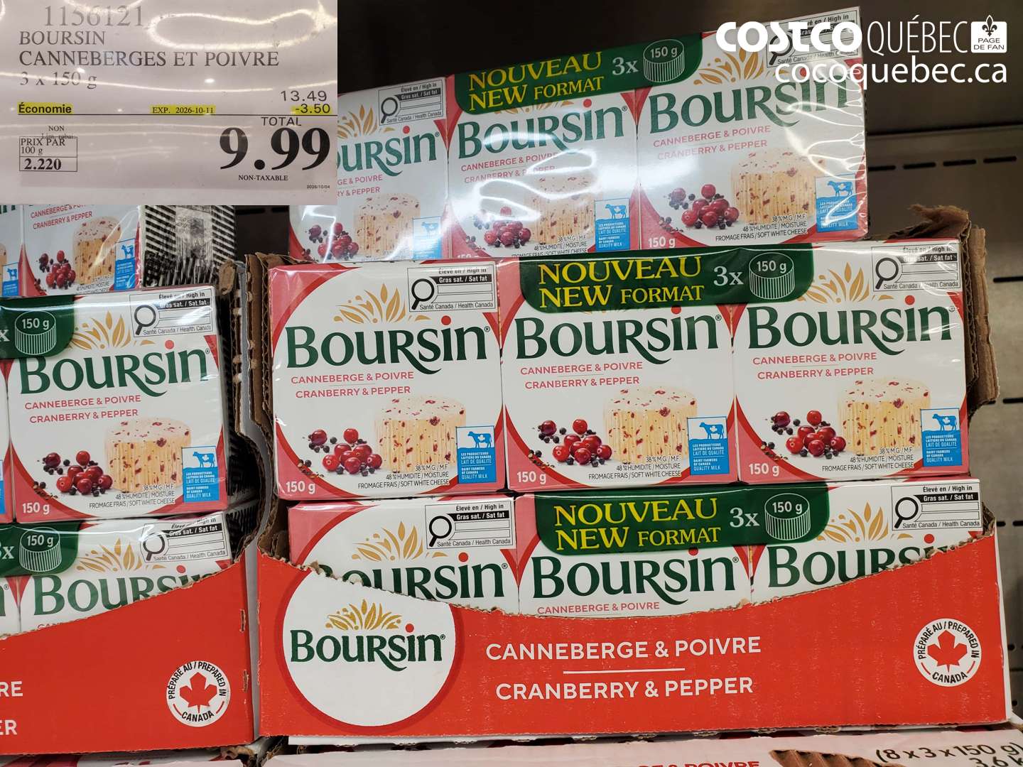 1156121 BOURSIN CANNEBERGES ET POIVRE ($3.50 INSTANT SAVINGS EXPIRES ON 2026-10-11) $9.99