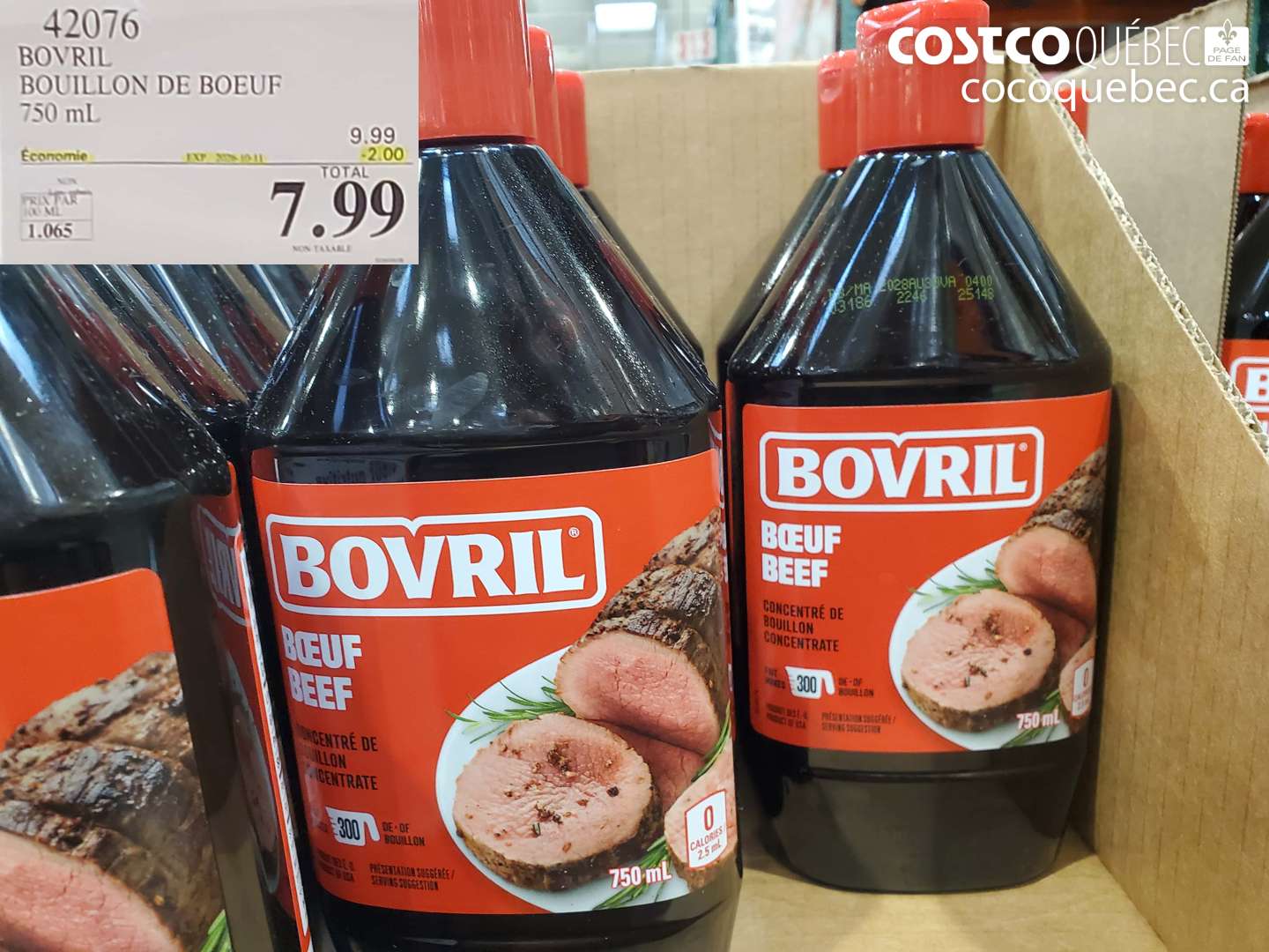 42076 BOVRIL BOUILLON DE BOEUF ($2.00 INSTANT SAVINGS EXPIRES ON 2026-10-11) $7.99
