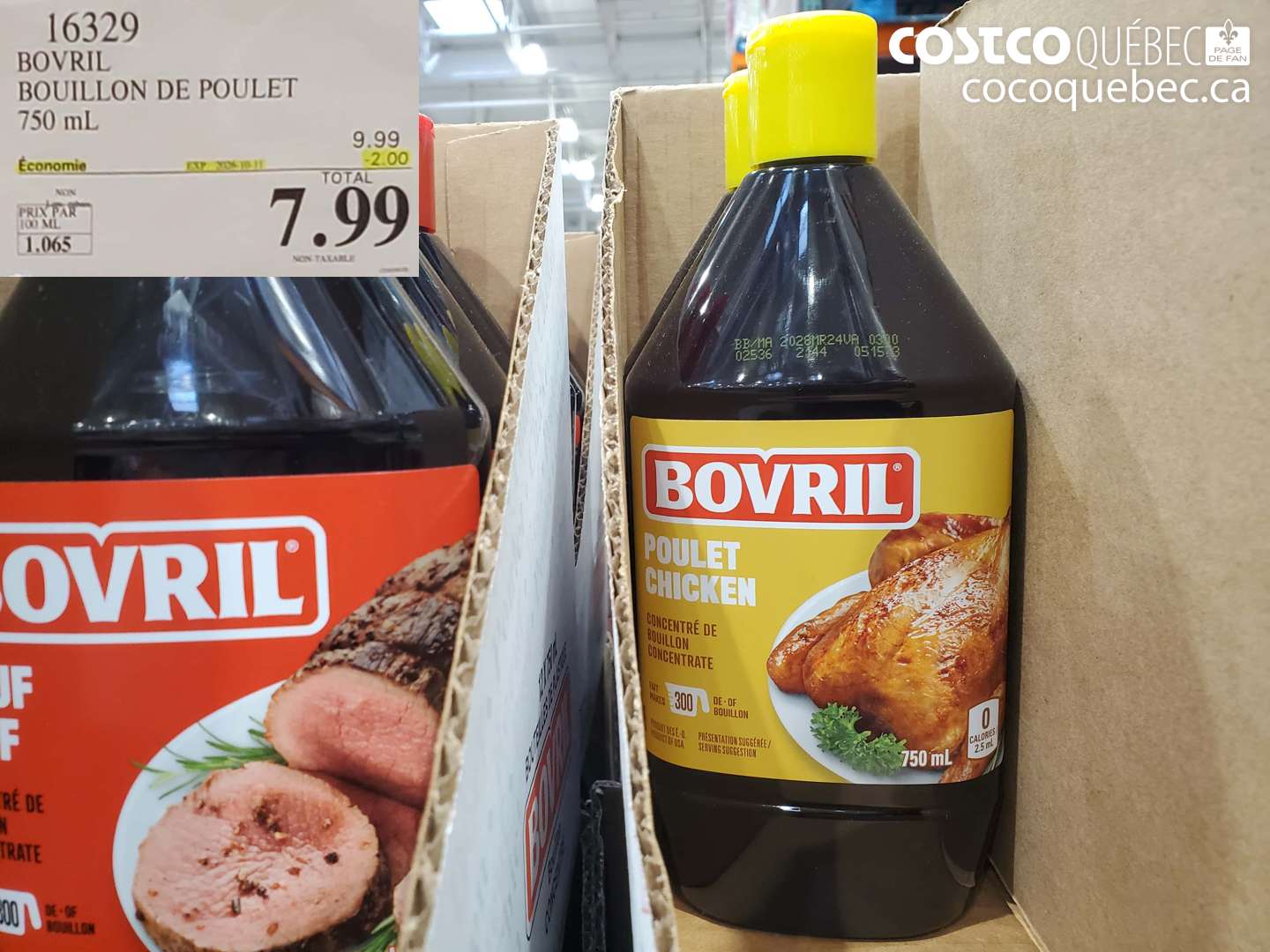 16329 BOVRIL BOUILLON DE POULET 750 ML ($2.00 INSTANT SAVINGS EXPIRES ON 2026-10-11) $7.99