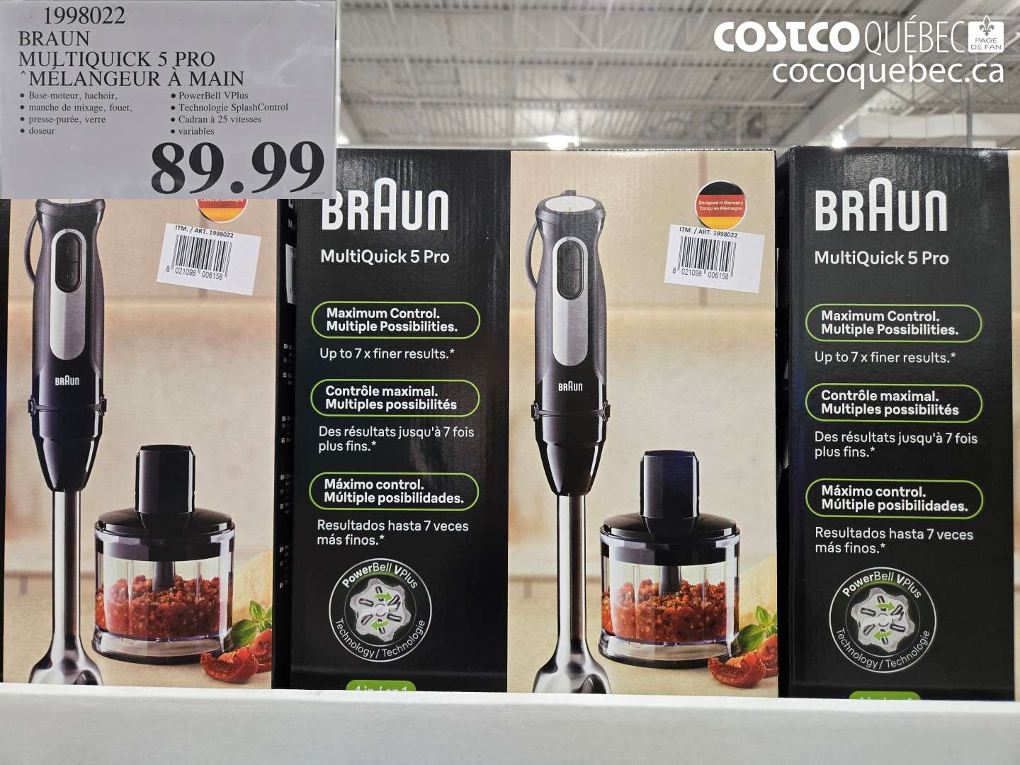 1998022 BRAUN MULTIQUICK 5 PRO MÉLANGEUR À MAIN $89.99
