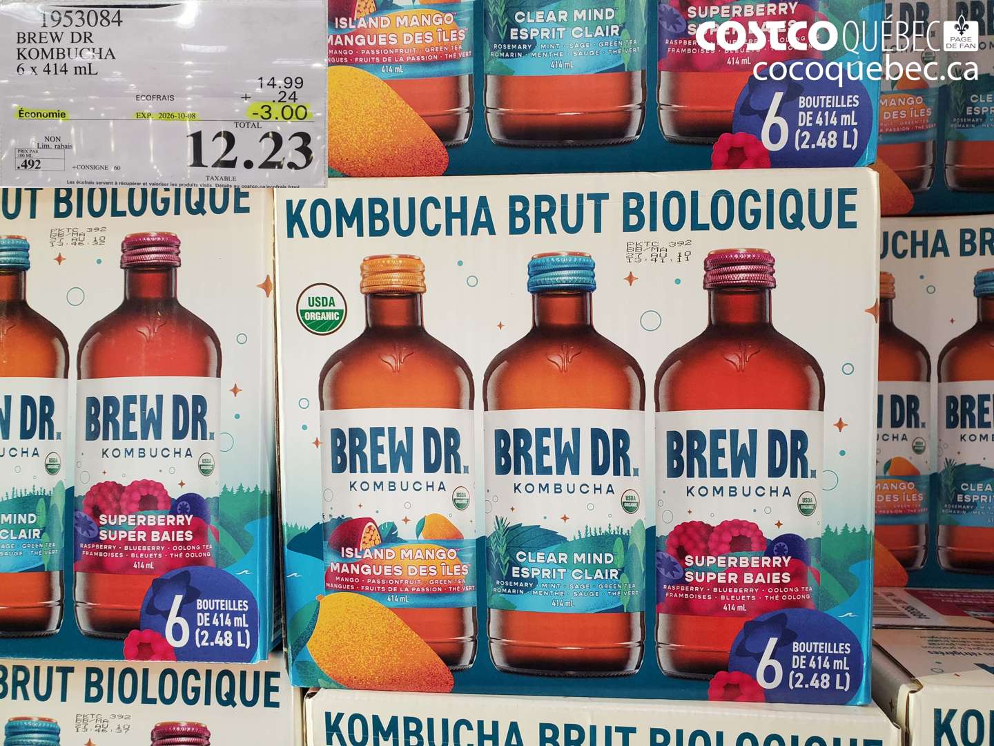 1953084 BREW DR KOMBUCHA 6 X 414 ML ($3.00 INSTANT SAVINGS EXPIRES ON 2026-10-08) $12.23
