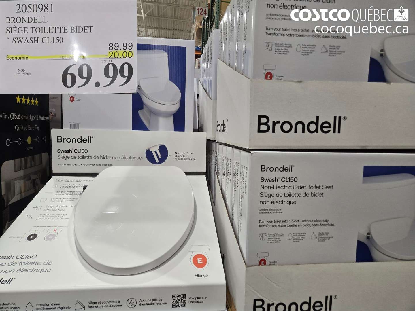 2050981 BRONDELL SIÈGE TOILETTE BIDET ($20.00 INSTANT SAVINGS EXPIRES ON 2023-10-25) $69.99