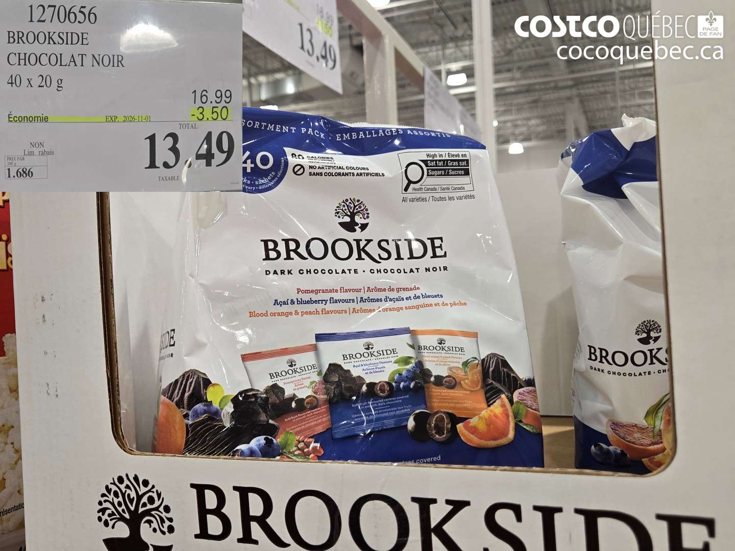 1270656 BROOKSIDE CHOCOLAT NOIR ($3.50 INSTANT SAVINGS EXPIRES ON 2026-11-01) $13.49