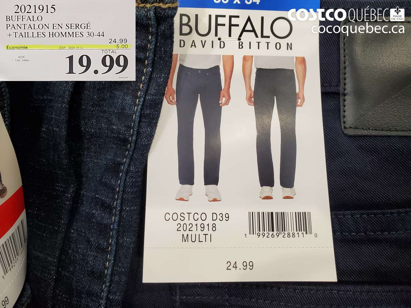 2021915 BUFFALO PANTALON EN SERGÉ ($5.00 INSTANT SAVINGS EXPIRES ON 2026-10-11) $19.99