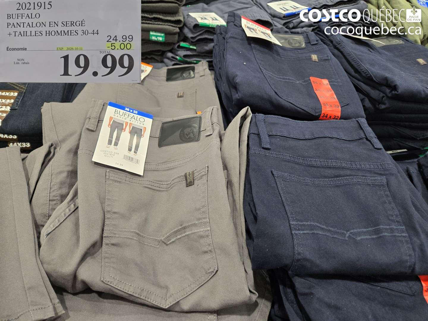 2021915 BUFFALO PANTALON EN SERGÉ ($5.00 INSTANT SAVINGS EXPIRES ON 2026-10-11) $19.99