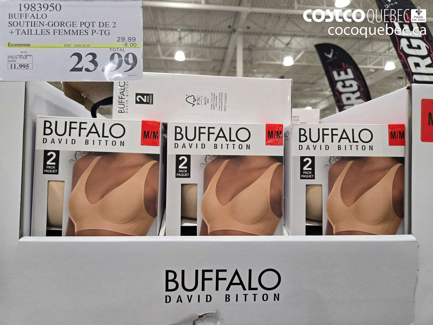 1983950 BUFFALO SOUTIEN-GORGE PQT DE 2 + TAILLES FEMMES P-TG ($6.00 INSTANT SAVINGS EXPIRES ON 2026-10-18) $23.99