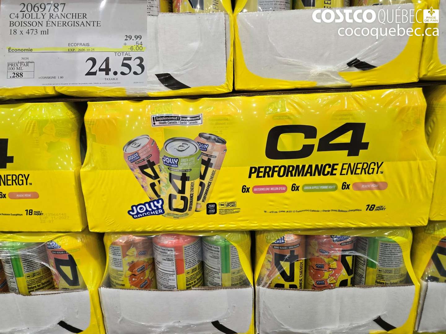 2069787 C4 JOLLY RANCHER BOISSON ÉNERGISANTE ($6.00 INSTANT SAVINGS EXPIRES ON 2026-10-25) $24.53