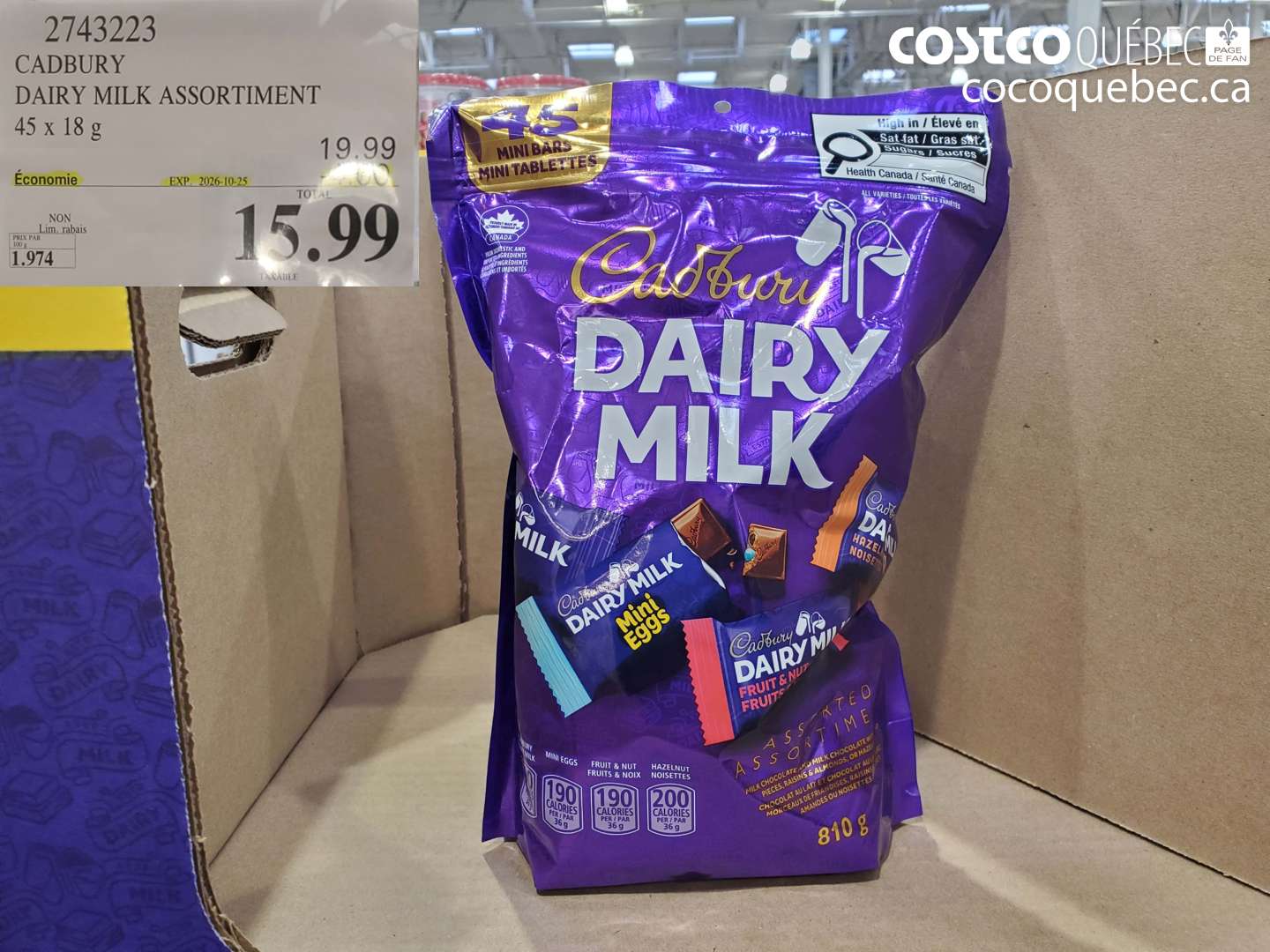 2743223 CADBURY DAIRY MILK ASSORTIMENT ($4.00 INSTANT SAVINGS EXPIRES ON 2026-10-25) $15.99