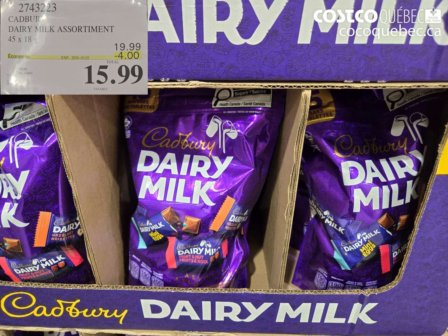 2743223 CADBURY DAIRY MILK ASSORTIMENT ($4.00 INSTANT SAVINGS EXPIRES ON 2026-10-25) $15.99
