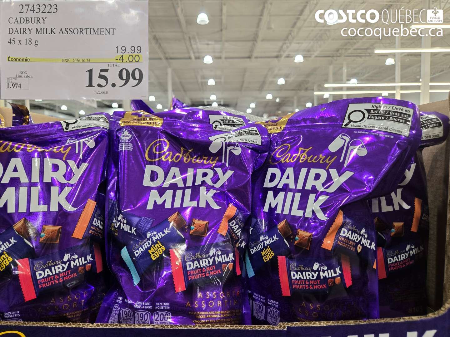 2743223 CADBURY DAIRY MILK ASSORTIMENT ($4.00 INSTANT SAVINGS EXPIRES ON 2026-10-25) $15.99