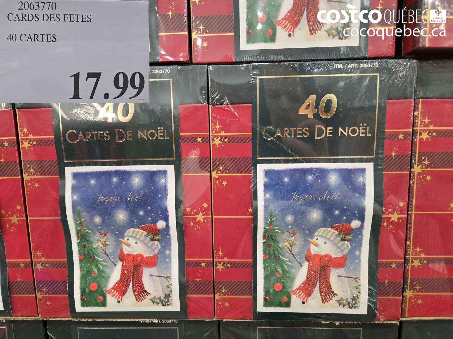 2063770 CARDS DES FETES 40 CARTES $17.99