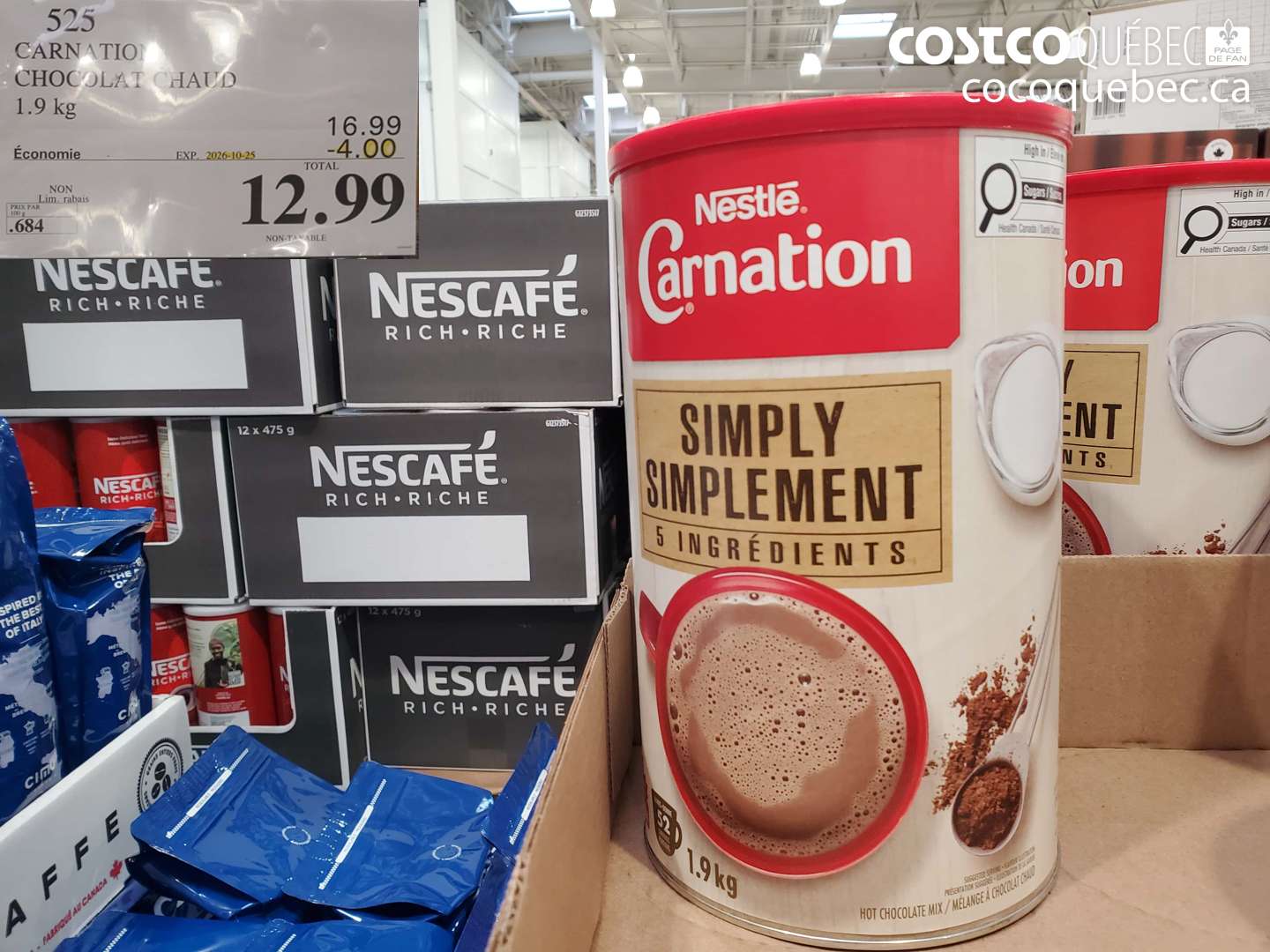 525 CARNATION CHOCOLAT CHAUD ($4.00 INSTANT SAVINGS EXPIRES ON 2026-10-25) $12.99