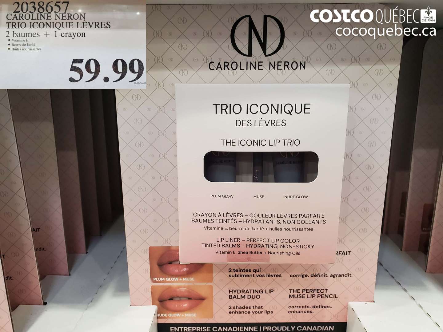 2038657 CAROLINE NERON TRIO ICONIQUE LÈVRES 2 BAUMES + 1 CRAYON $59.99