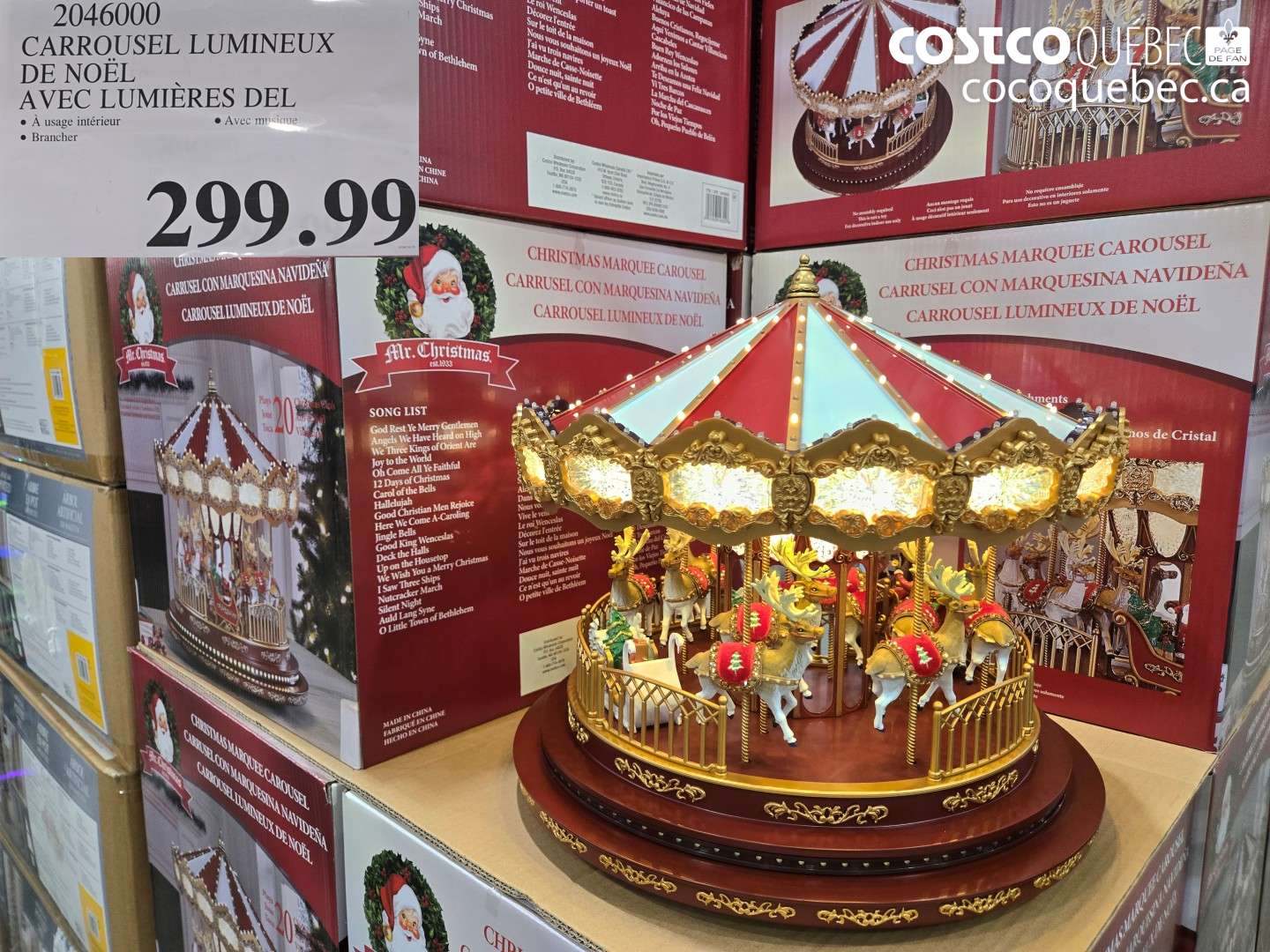 2046000 CARROUSEL LUMINEUX DE NOËL AVEC LUMIÈRES DEL $299.99