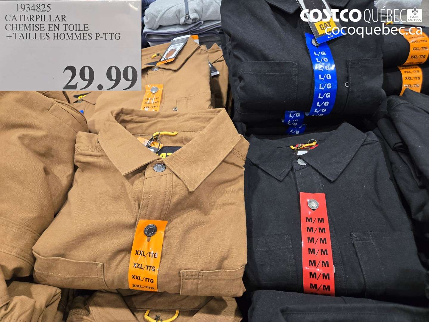 1934825 CATERPILLAR CHEMISE EN TOILE + TAILLES HOMMES P-TTG $29.99