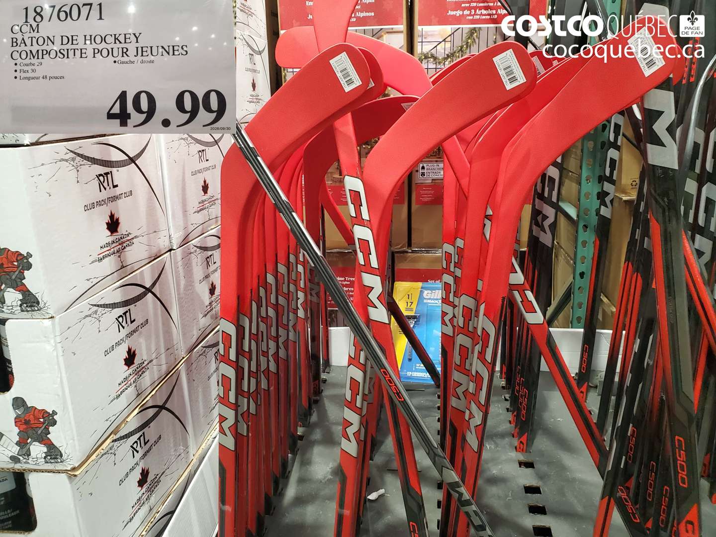 1876071 CCM BÂTON DE HOCKEY COMPOSITE POUR JEUNES $49.99