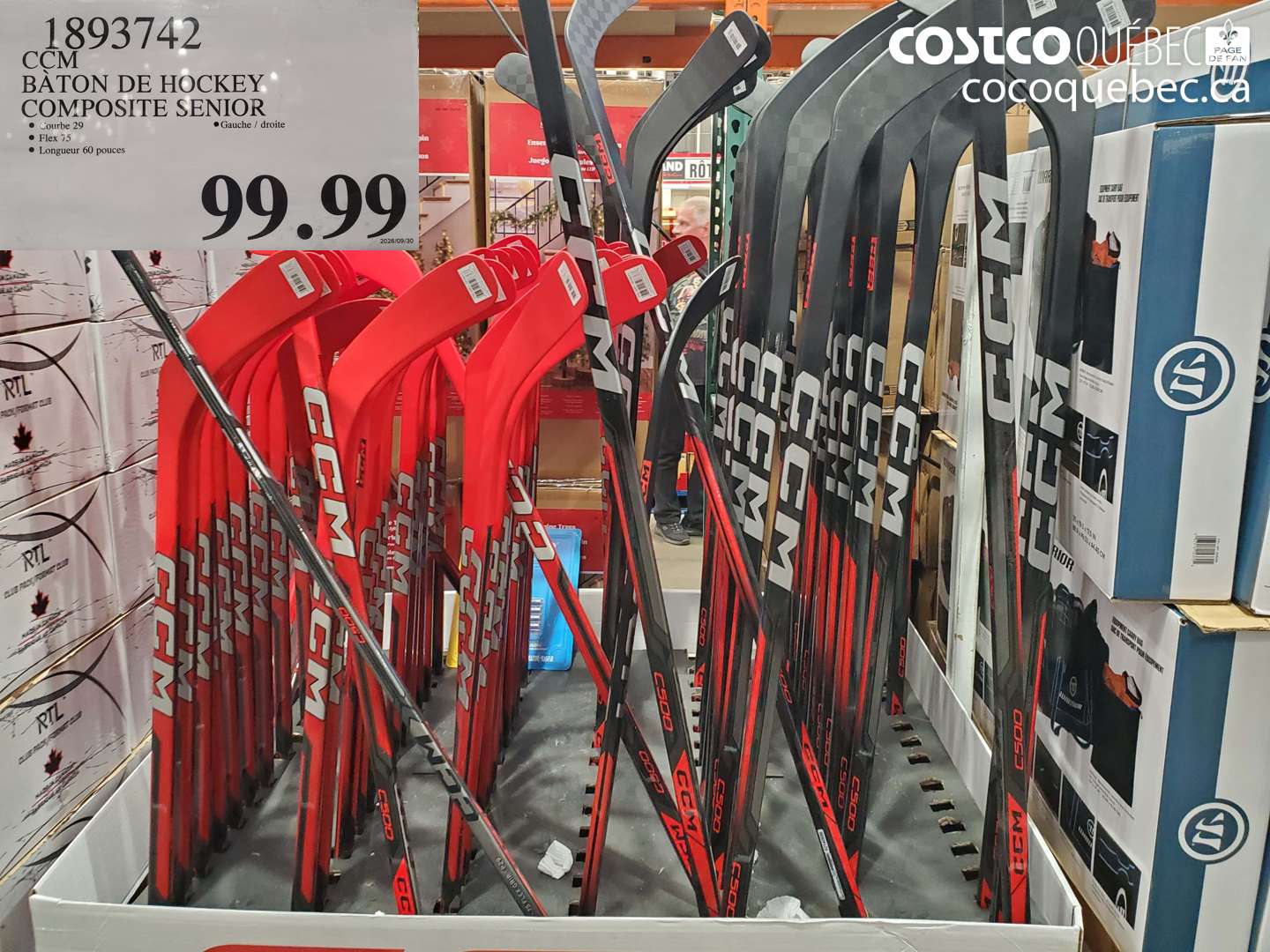 1893742 CCM BÂTON DE HOCKEY COMPOSITE SENIOR $99.99