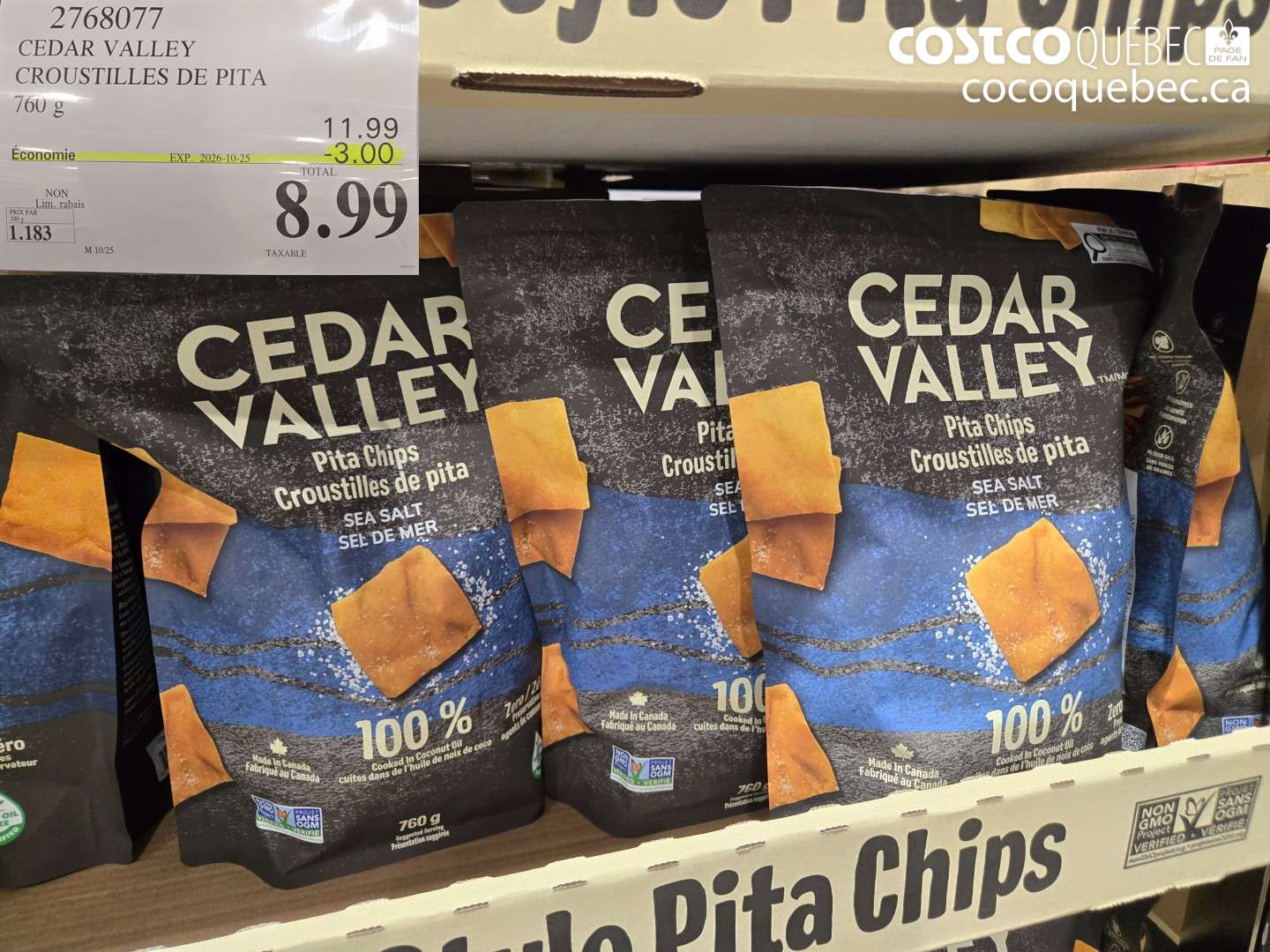 2768077 CEDAR VALLEY CROUSTILLES DE PITA ($3.00 INSTANT SAVINGS EXPIRES ON 2026-10-25) $8.99