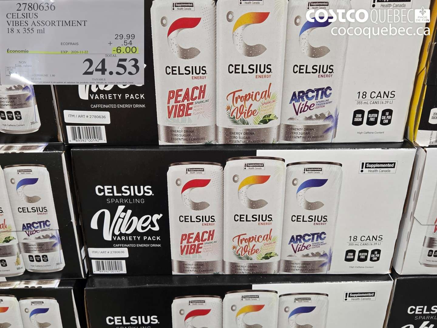 2780636 CELSIUS VIBES ASSORTIMENT ($6.00 INSTANT SAVINGS EXPIRES ON 2026-11-22) $24.53