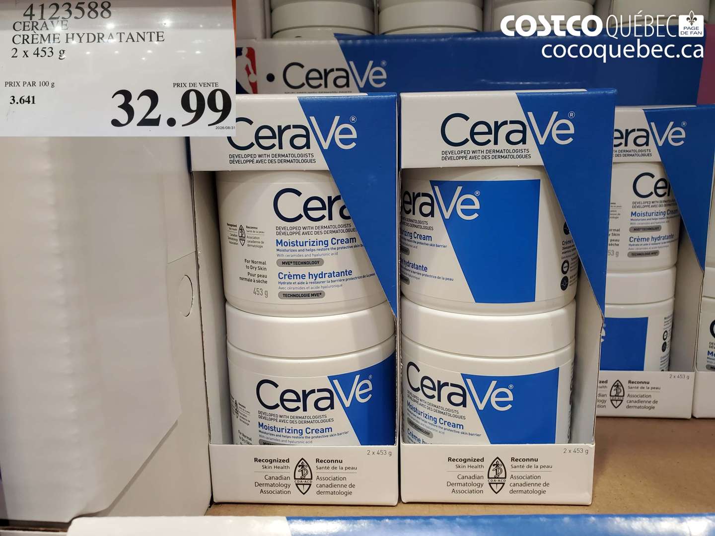4123588 CERAVE CRÈME HYDRATANTE $32.99