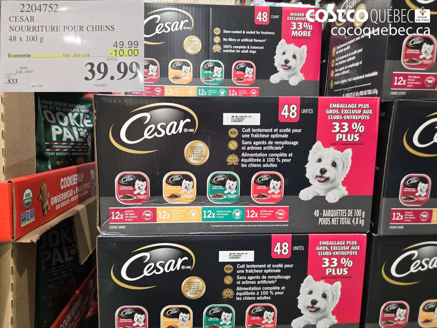 2204752 CESAR NOURRITURE POUR CHIENS ($10.00 INSTANT SAVINGS EXPIRES ON 2026-11-08) $39.99