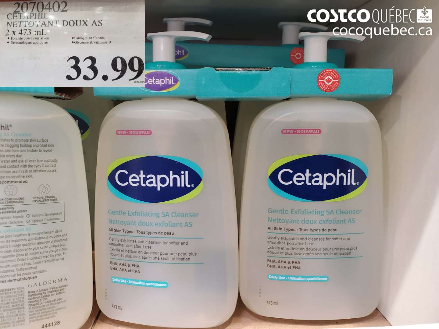 2070402 CETAPHIL NETTOYANT DOUX AS 2 X 473 ML $33.99