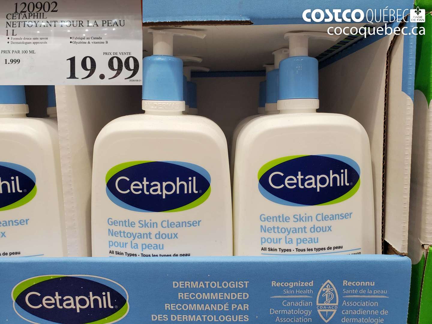 120902 CETAPHIL NETTOYANT POUR LA PEAU 1 L $19.99