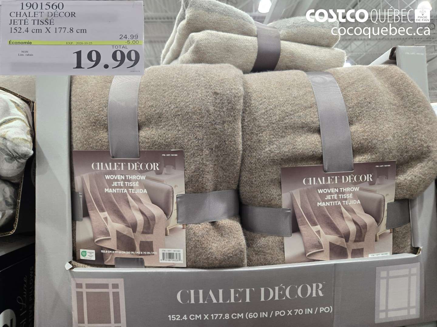 1901560 CHALET DÉCOR JETÉ TISSÉ ($5.00 INSTANT SAVINGS EXPIRES ON 2026-10-25) $19.99