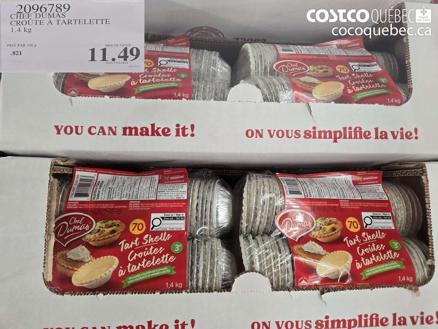 2096789 CHEF DUMAS CROÛTE À TARTELETTE $11.49